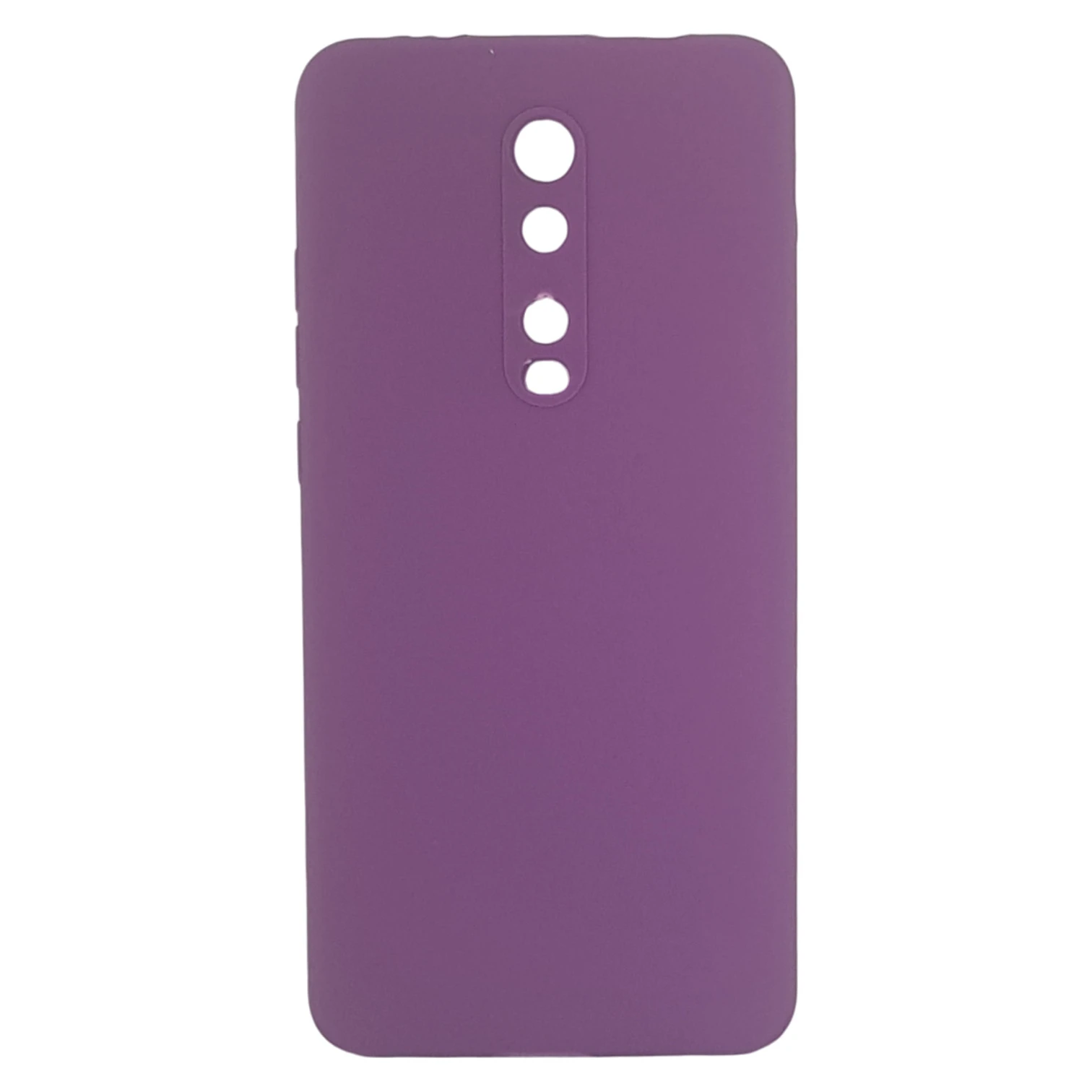 Protector de silicona morado para Xiaomi Mi 9T con orificios para cámara.