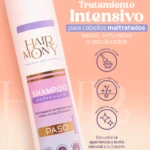 Shampoo Harmony Reparador para cabello maltratado, seco y teñido. Recupera brillo y apariencia natural.