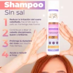 Shampoo reparador sin sal para cabello maltratado, con aloe vera y argán.
