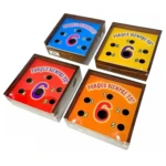 Set x4 juegos de mesa integración, cada uno con diferente color y el número 6 grande al centro.