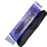 Trípode Diskon DK-3560 para cámara y videograbadora, negro, en su empaque con funda.