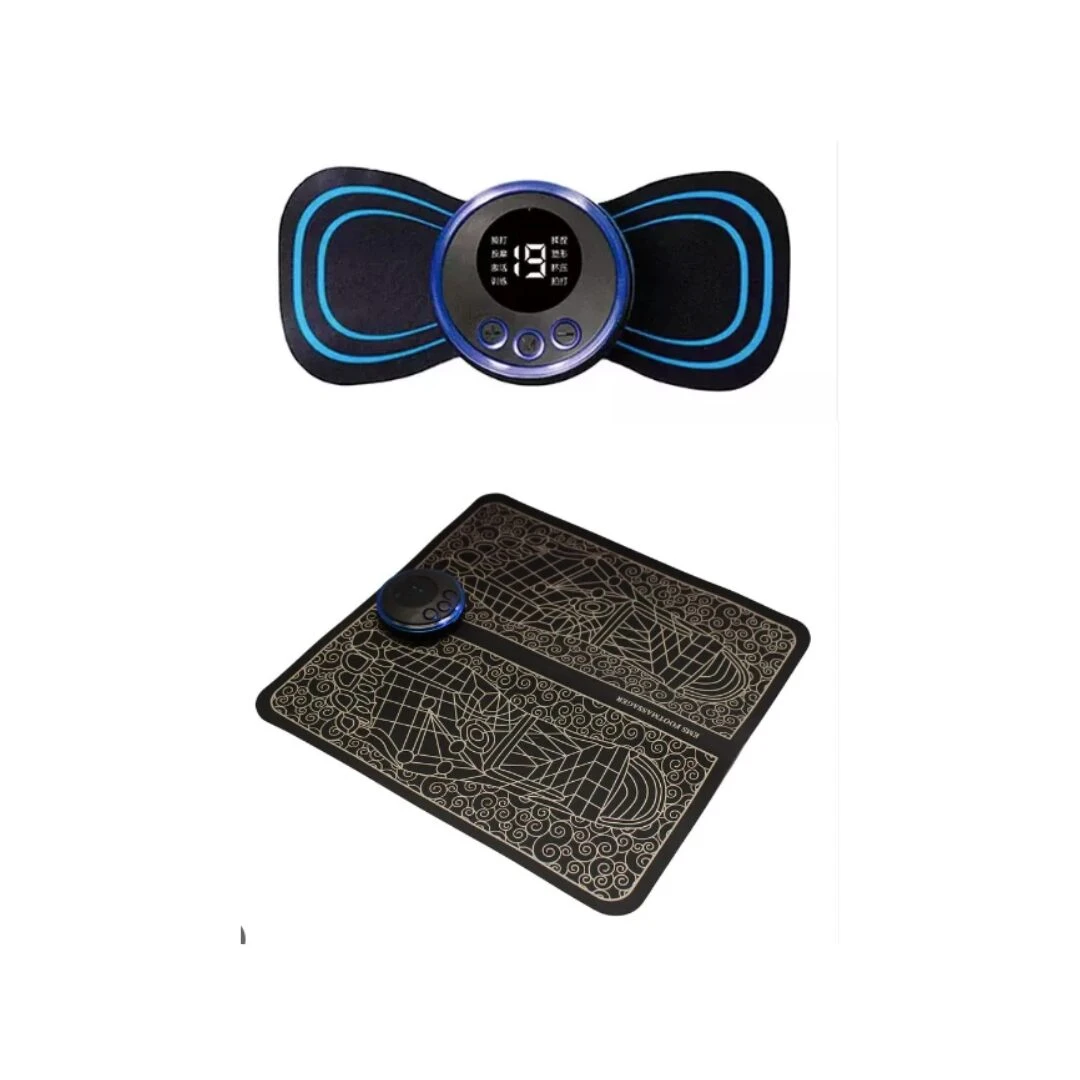 Combo masajeador corporal y de pies, con unidad de control digital y 4 programas.