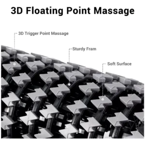 Rodillo de masaje 3D con superficie suave y marco resistente para alivio muscular.