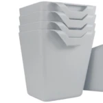 Kit x4 organizadores colgantes grises 12cm.