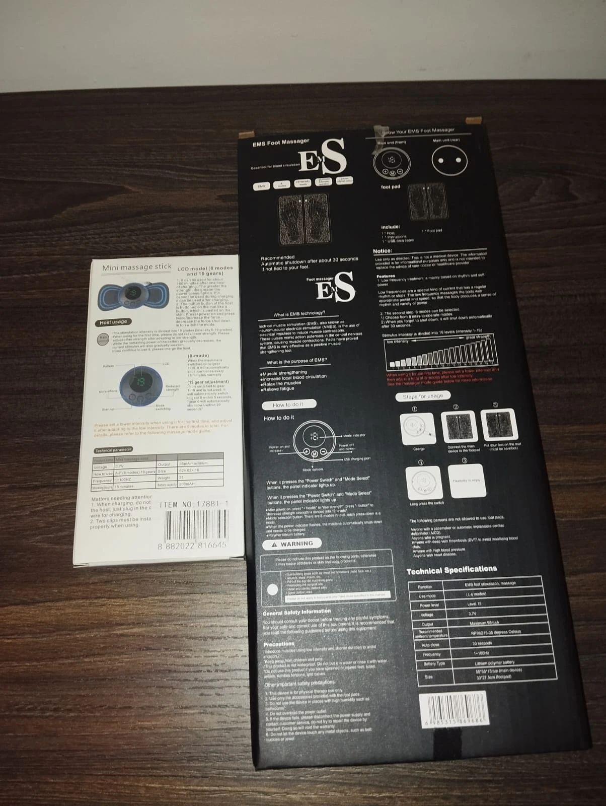 Combo tapete y mariposa masajeador EMS, 8 modos, 19 niveles, para relajación muscular y circulación.