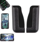 Set de 2 soportes negros adhesivos para smartphone, textura rugosa, ideales para el coche.