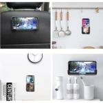 Set x2 soportes adhesivos para smartphone. Uno para coche, otro para pared en cocina/baño.