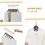 Set de 2 ganchos ahorradores de espacio metálicos para colgar ropa en clóset.