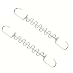 Set x2 ganchos metálicos ahorradores de espacio, con resorte, ideales para colgar ropa.