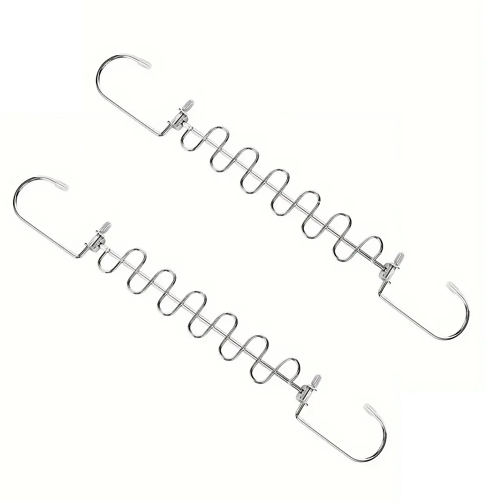 Set x2 ganchos metálicos ahorradores de espacio, con resorte, ideales para colgar ropa.