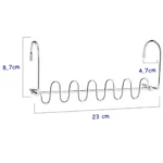 Set x2 ganchos metálicos ahorradores de espacio, 23 cm largo, 8.7 cm alto, 4.7 cm profundidad.