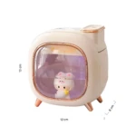 Humidificador doble A330 beige con figura de oso, luz ambiental y medidas 13x12x8 cm.