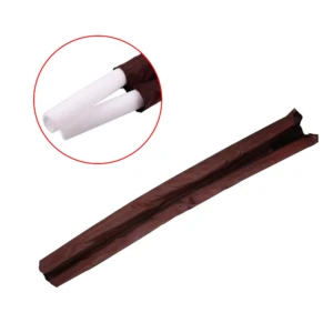 Set x2 tapón aislante de puerta marrón con espuma blanca interior.