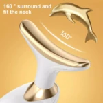 Máquina lifting facial dorada, diseño ergonómico 160° para contorno de cuello.