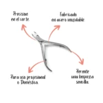 Cortacutícula de acero inoxidable para uso profesional y doméstico, con precisión de corte y fácil limpieza.
