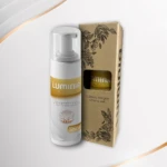 Crema despigmentante facial Lumini en envase blanco con caja de cartón ecológica, ideal para cuidado integral de la piel.