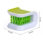 Cepillo lava loza doble cara verde y blanco, 3.3 x 2.9 x 2.1 pulgadas.