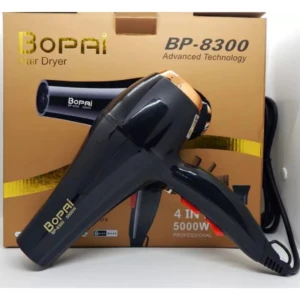 Secador de cabello Bopai BP-8300 negro profesional avanzado, 5000W.