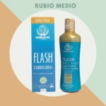 Herbacol Flash Cubre Canas Rubio Medio, en caja y botella, cubre canas instantáneamente.