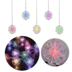 Cortina de luces LED 3 metros, 10 flores blancas con luces RGB, ideal para decorar.