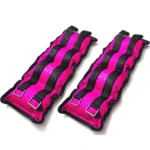 Pesas tobilleras rosas con correas negras, 5K.