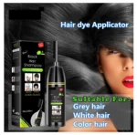 Shampoo negro para cabello con aplicador peine. Muestra resultados en cabellos grises, blancos y teñidos.