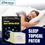 Parche para dormir South Moon, presentación negra con estrellas y luna.