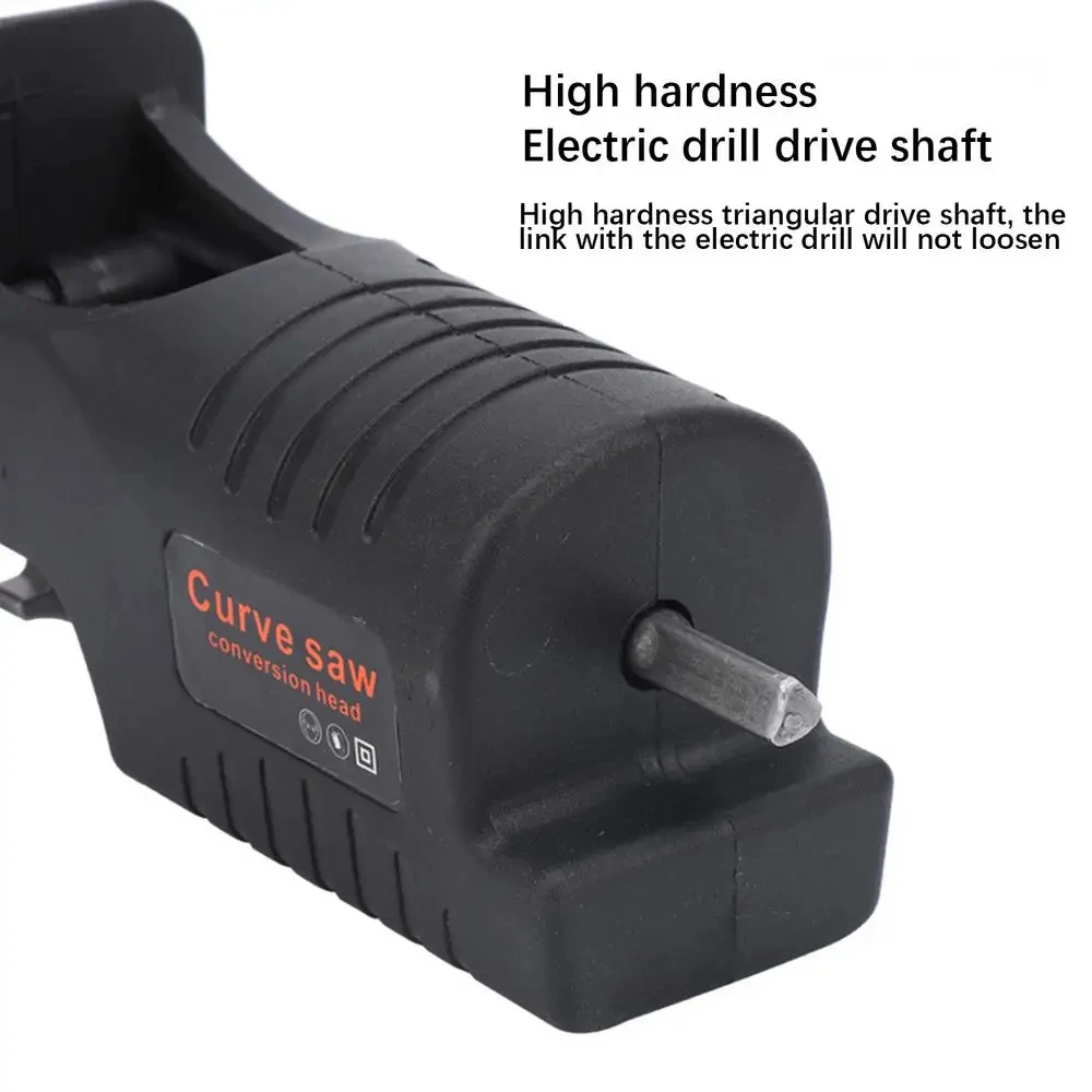 Cabezal de conversión de sierra curva, eje de transmisión de taladro eléctrico de alta dureza, conecta firmemente al taladro.
