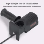 Adaptador de sierra curva para taladro, color negro, diseño ergonómico para cortes precisos.