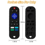 Rasca encías de silicona negro para bebé, diseño de control remoto, 5.8x1.8 pulgadas.