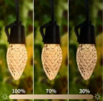 Luz colgante blanca cálida de 3 intensidades: 100%, 70%, 30% para decorar exteriores.
