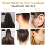 Set x2 cera capilar barra para peinar y pulir cabello, mostrando antes y después.