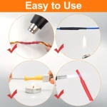 Set x2 Kit protector de cables termorretráctil: aplicación con soplete, encendedor y secador de calor.