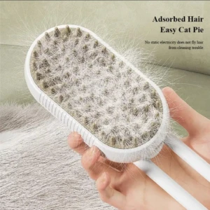 Cepillo quitapelusas para mascotas con cerdas que atrapan pelo. Ideal para limpiar ropa y muebles.