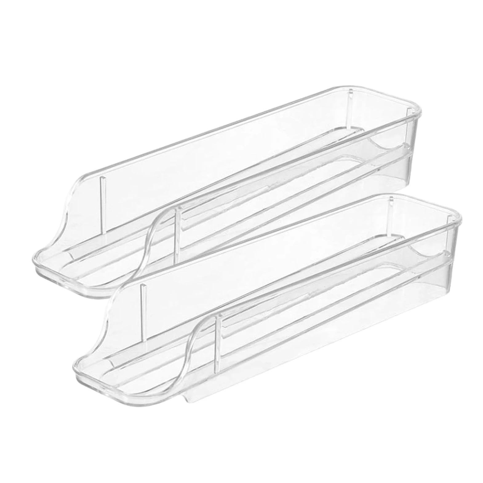 Dispensador de huevos de acrílico transparente para refrigerador, con dos niveles y diseño rodante.