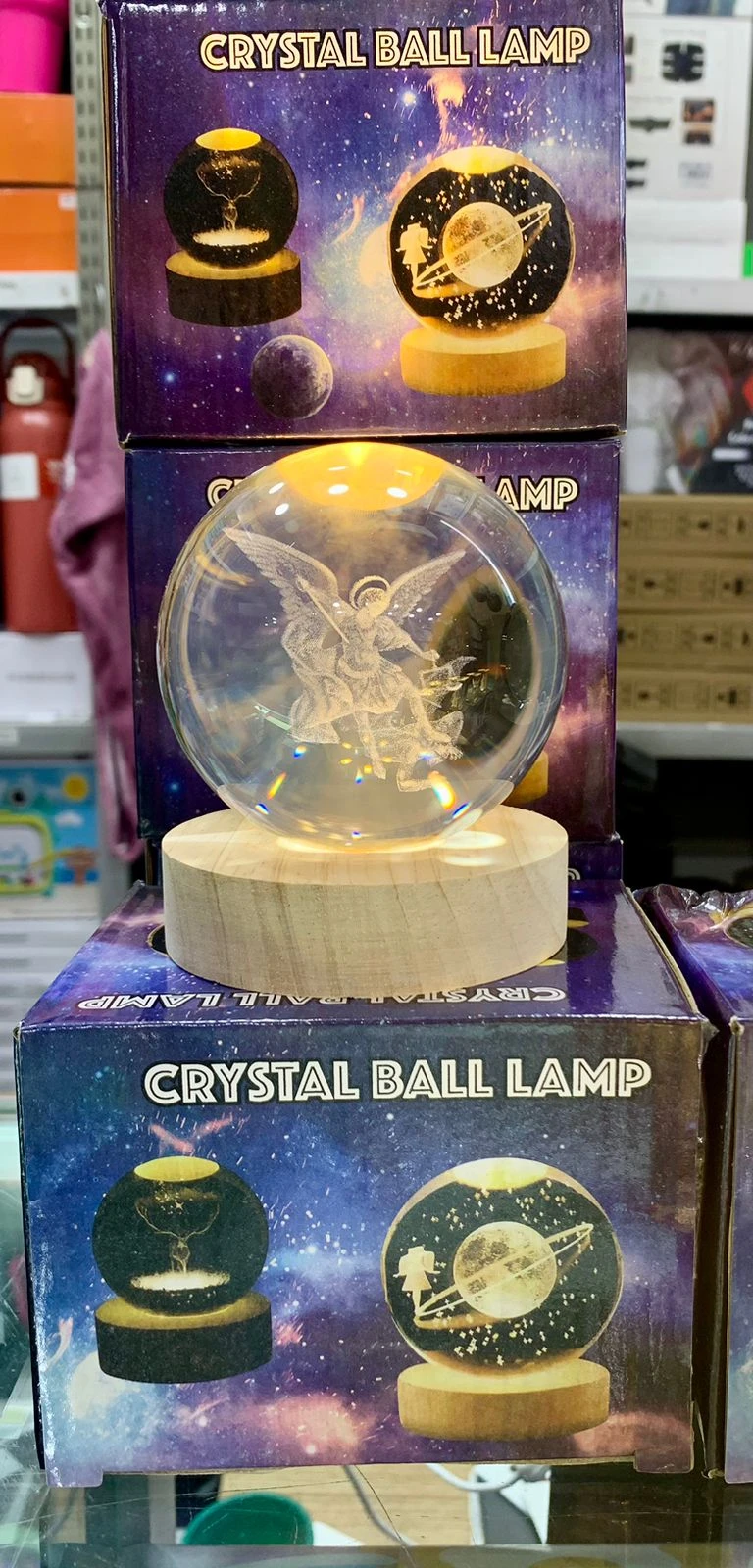 Lámpara de Noche de Bola de Cristal 3D