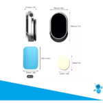 Set x2 soportes magnéticos para celular. Incluye pieza metálica gris y adhesivo azul.