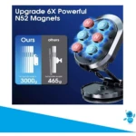 Soporte magnético para celular N52 con 6 imanes, soporta 3000g vs 465g de otros modelos.