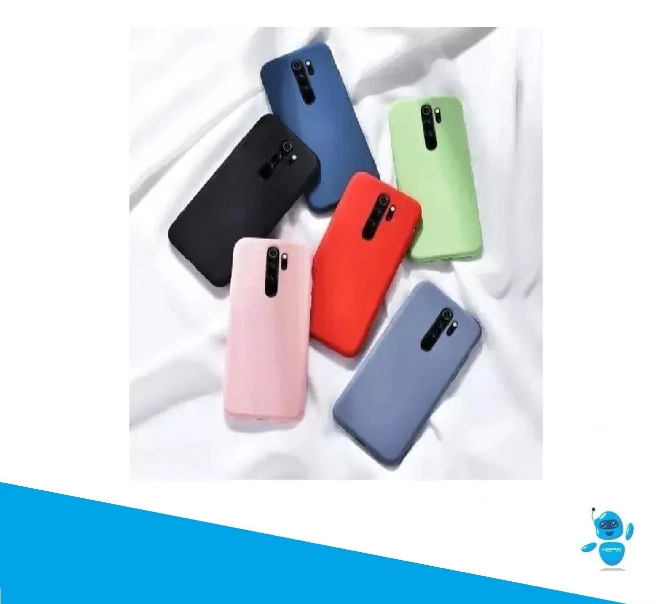 Funda de silicona para Redmi Note 8 en varios colores: azul, negro, rosa, rojo, verde y gris.