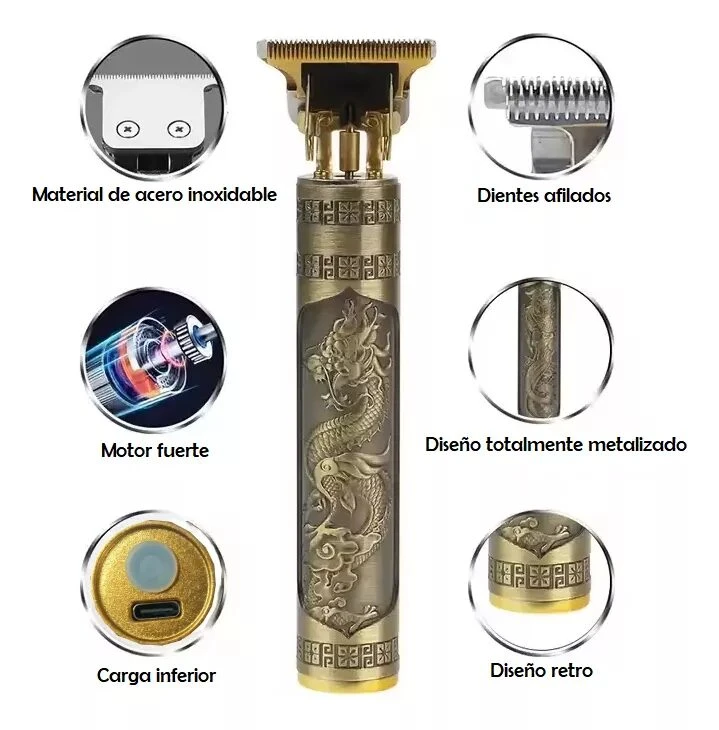 Cortadora de Pelo Profesional Dorada 100V/240V - Mantén tu estilo impecable y ahorra