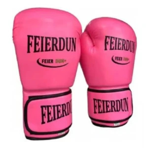 Guantes de boxeo color rosa marca Feierdun, talla 10 oz.