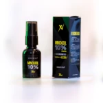 Crexion Minoxidil 10% para crecimiento de cabello, presentación 30ml, en frasco y caja.