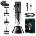 Cortadora de cabello VGR V-002, inalámbrica profesional con base, accesorios y caja.