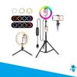 Aro de Luz LED RGB 26cm con Trípode - Mejora tus contenidos y proyectos creativos