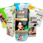 Combo de mascarillas faciales ImagenCity: verde, dorada y negra.