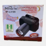 Linterna minera Nanotec NT-L3185 de aluminio, 18W micro halógeno, con zoom ultra, 2400mAh, 3.5km visibilidad.