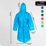 Impermeable azul infantil tipo poncho, con medidas indicadas.