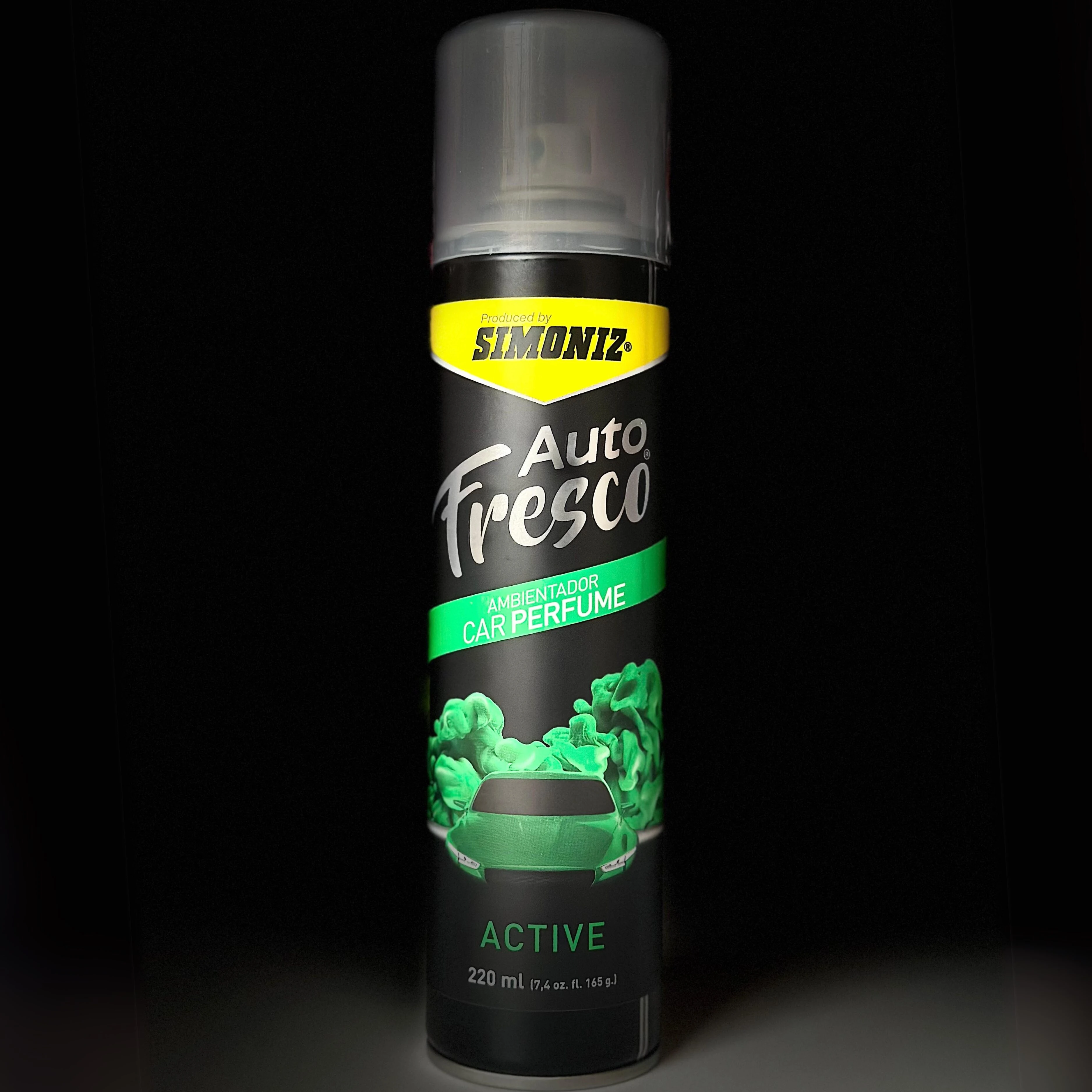 Aerosol Simoniz Auto Fresco Active para coche, elimina olores, 220ml.