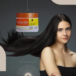 Crema capilar Kaiselle Collagen con keratina, aceite de argán y vitamina E, para cabello largo y oscuro.
