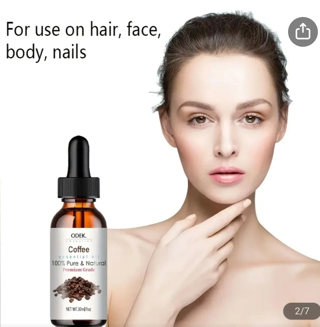 Aceite esencial de café Odek para cabello, rostro, cuerpo y uñas, 30 ml.